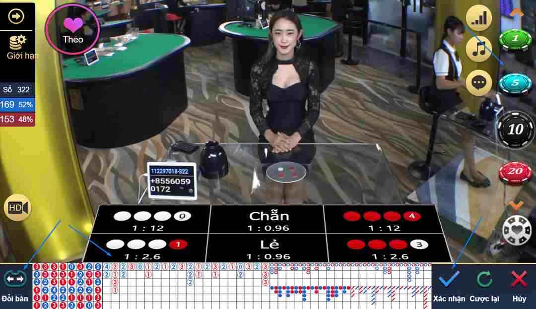 Một trong số các trận đấu game bài của đơn vị WM Casino cực hăng 