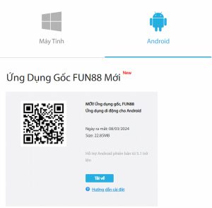Fun88 cung cấp thiết bị app cho Android