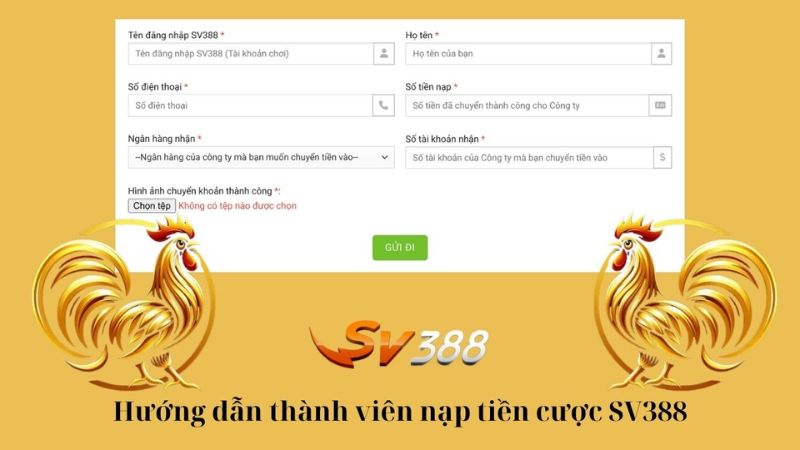 Quy trình các bước nạp tiền SV388 nhanh chóng, đơn giản